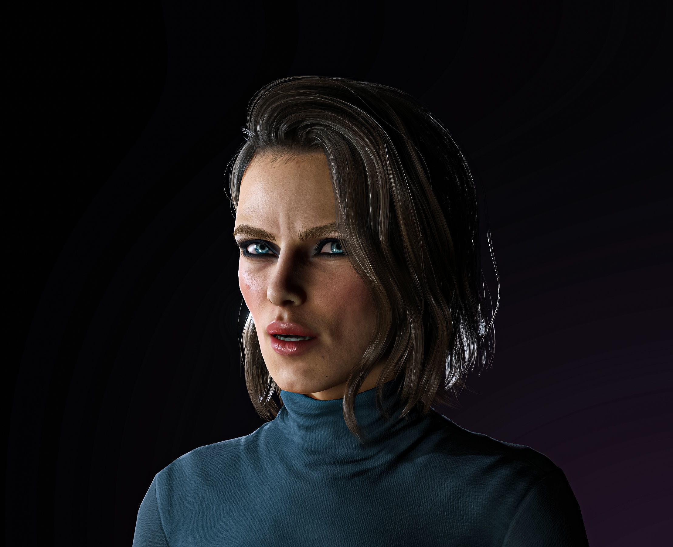 High Quality Realistic Woman Brown Skirt Low-poly 3D model_12