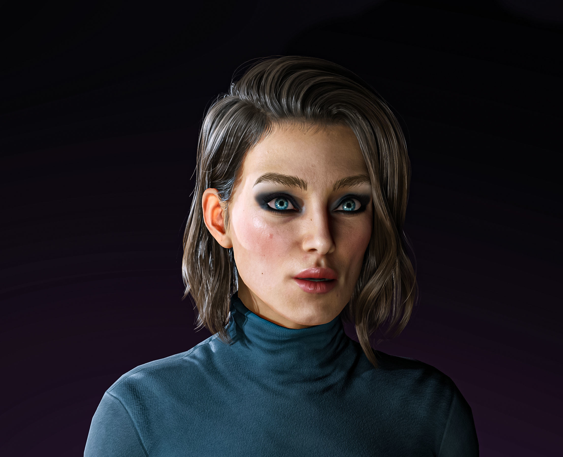 High Quality Realistic Woman Brown Skirt Low-poly 3D model_13