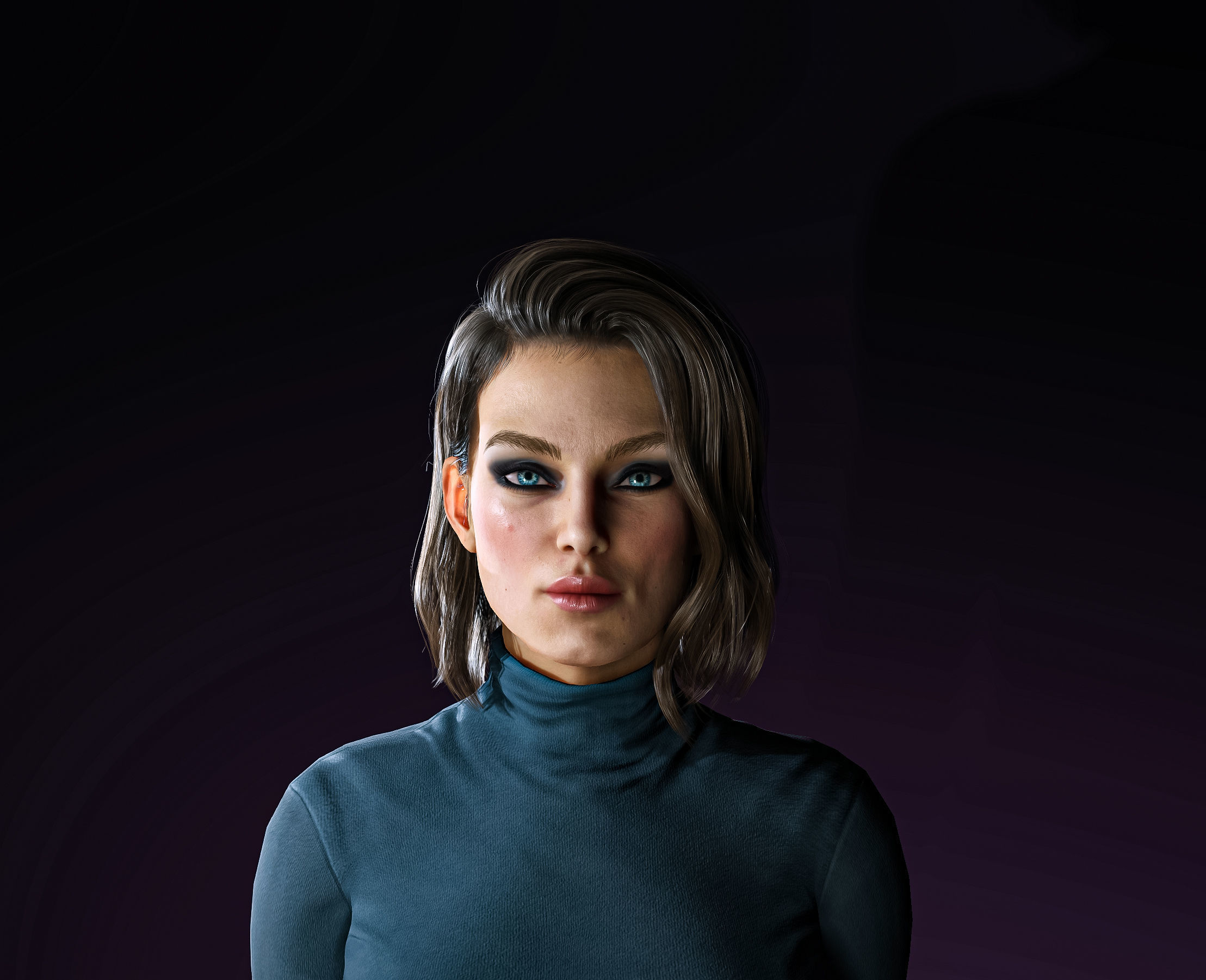 High Quality Realistic Woman Brown Skirt Low-poly 3D model_4