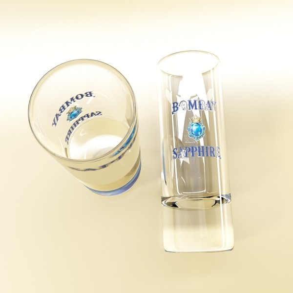 Realistic Gin Shot Glass 3D model_6