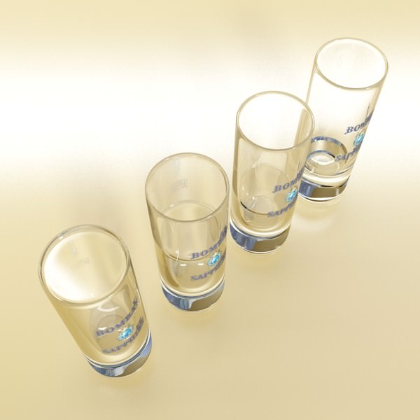 Realistic Gin Shot Glass 3D model_5