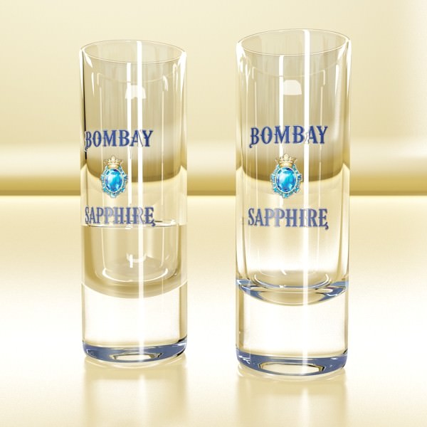 Realistic Gin Shot Glass 3D model_4