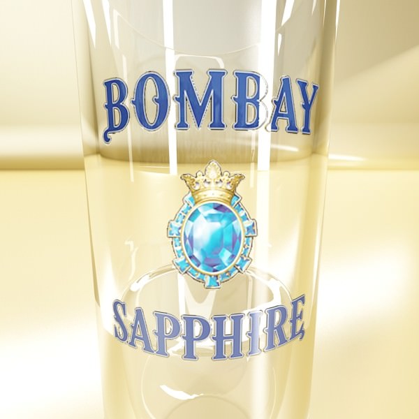 Realistic Gin Shot Glass 3D model_3