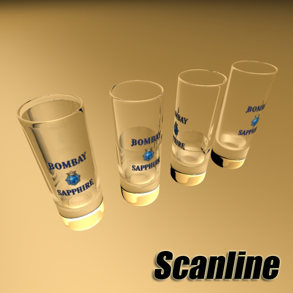 Realistic Gin Shot Glass 3D model_11