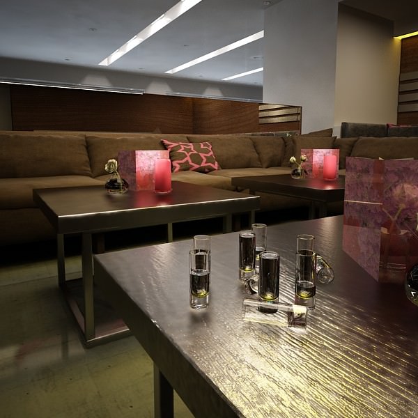 Realistic Gin Shot Glass 3D model_8