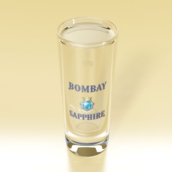 Realistic Gin Shot Glass 3D model_2