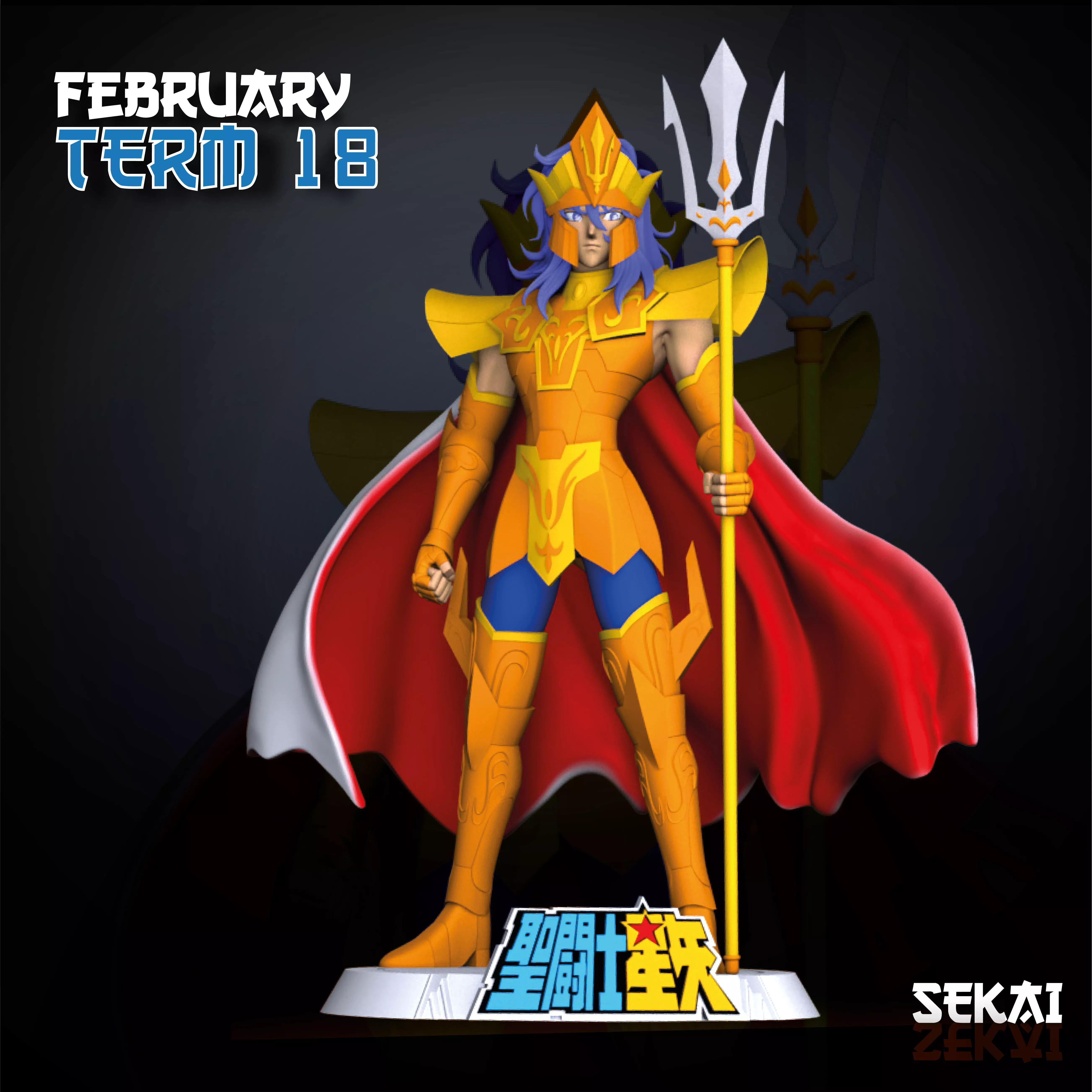 Poseidon Sculpture Sekai 3D Models Ready for 3D printing 3D print model_0