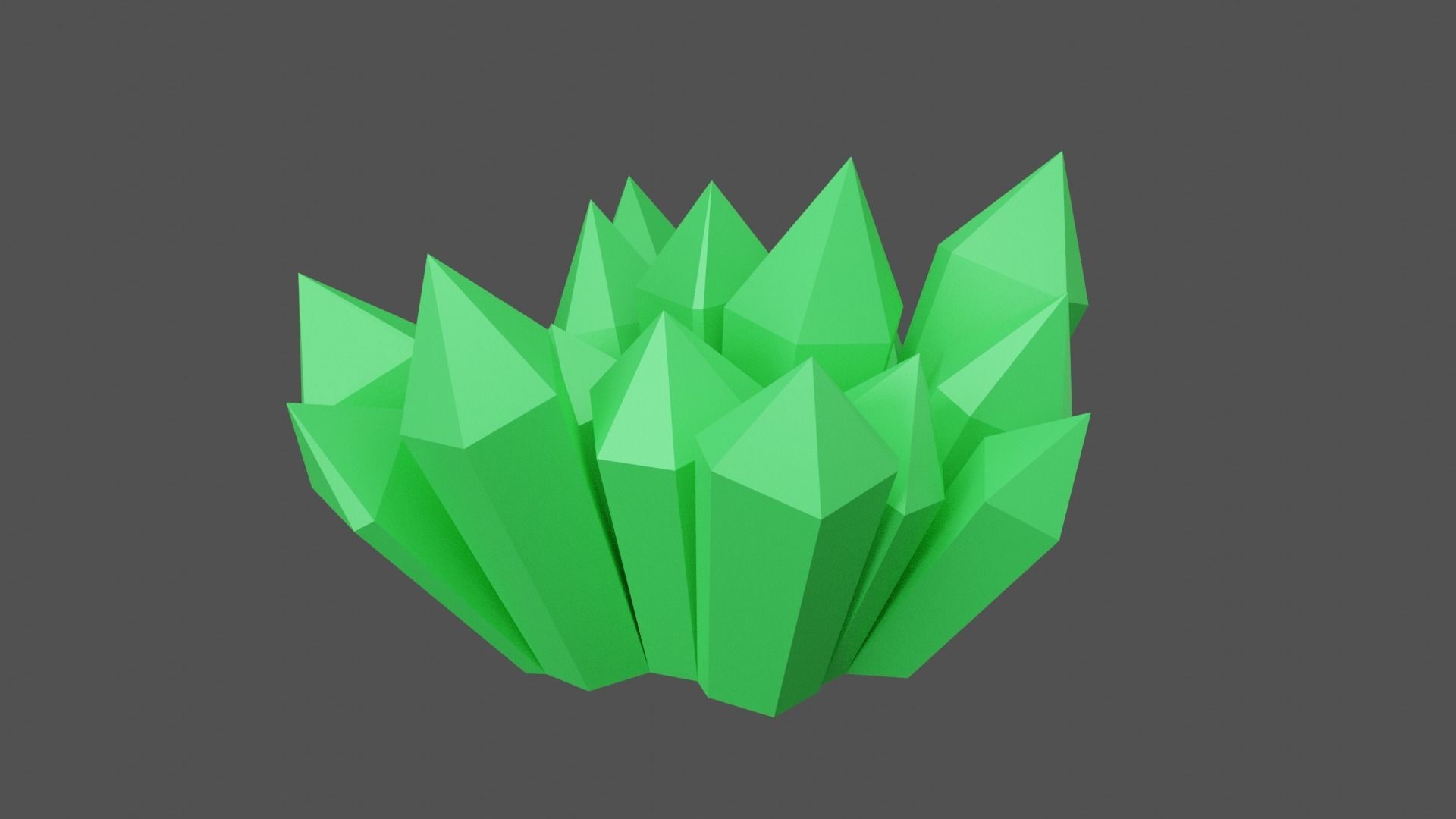 Green Crystal Low-poly 3D model_13
