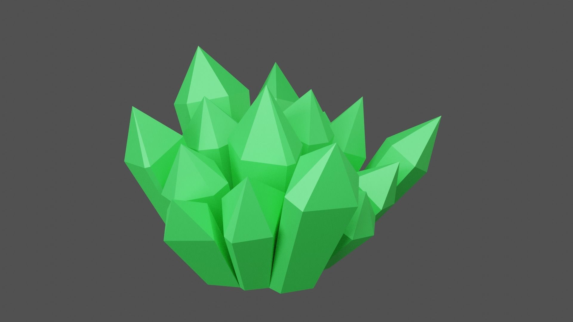 Green Crystal Low-poly 3D model_4