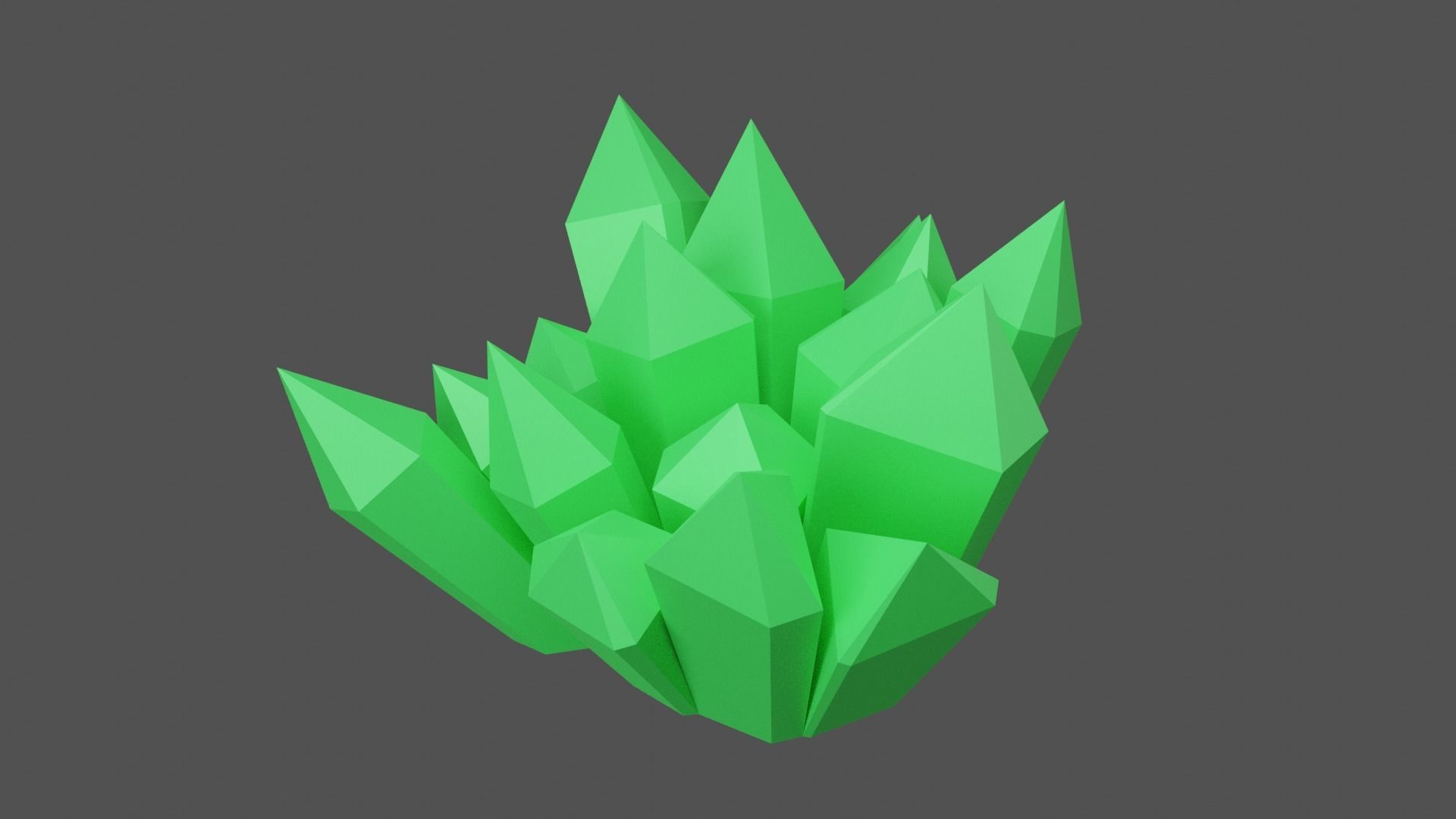 Green Crystal Low-poly 3D model_16