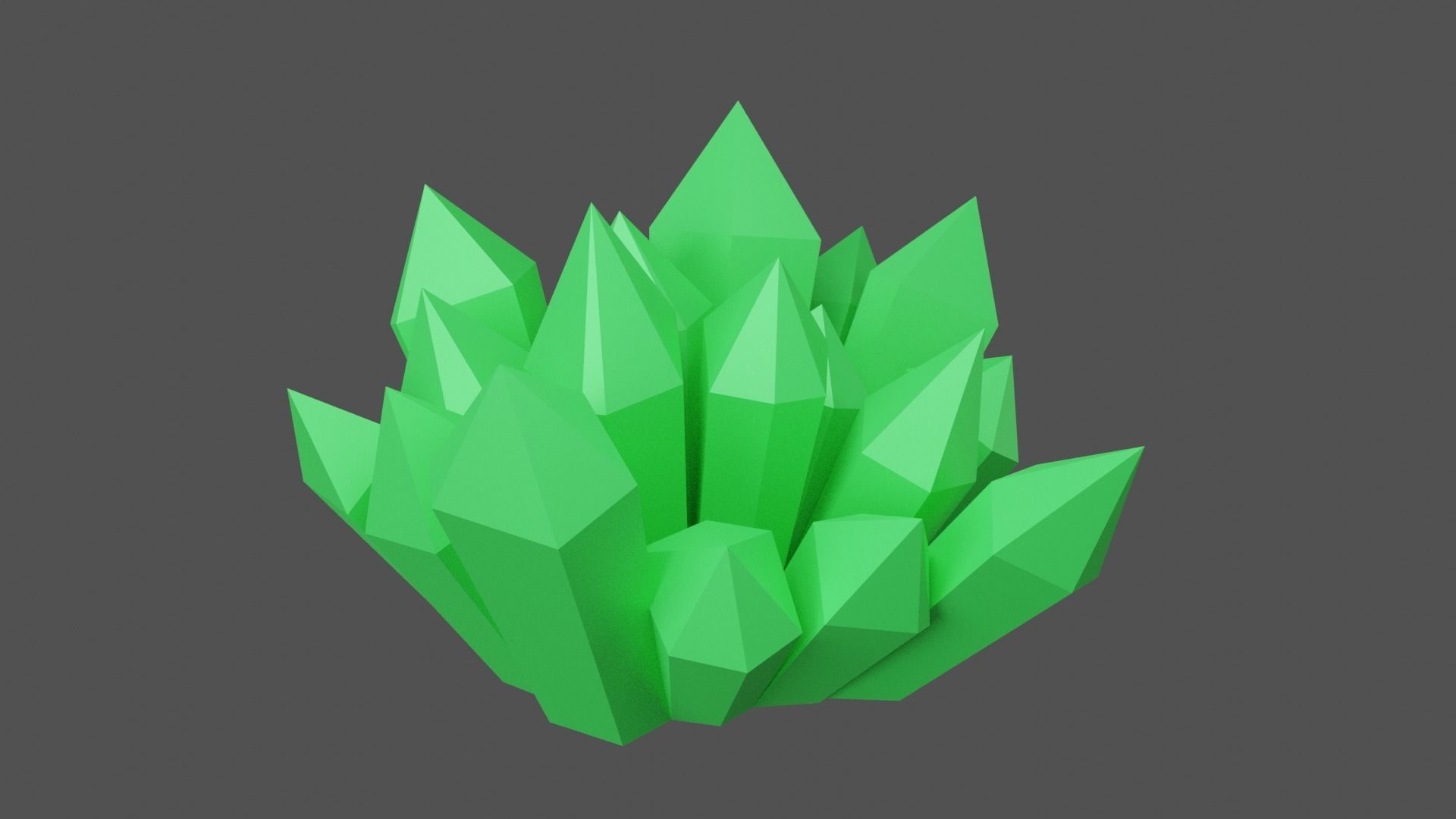 Green Crystal Low-poly 3D model_1