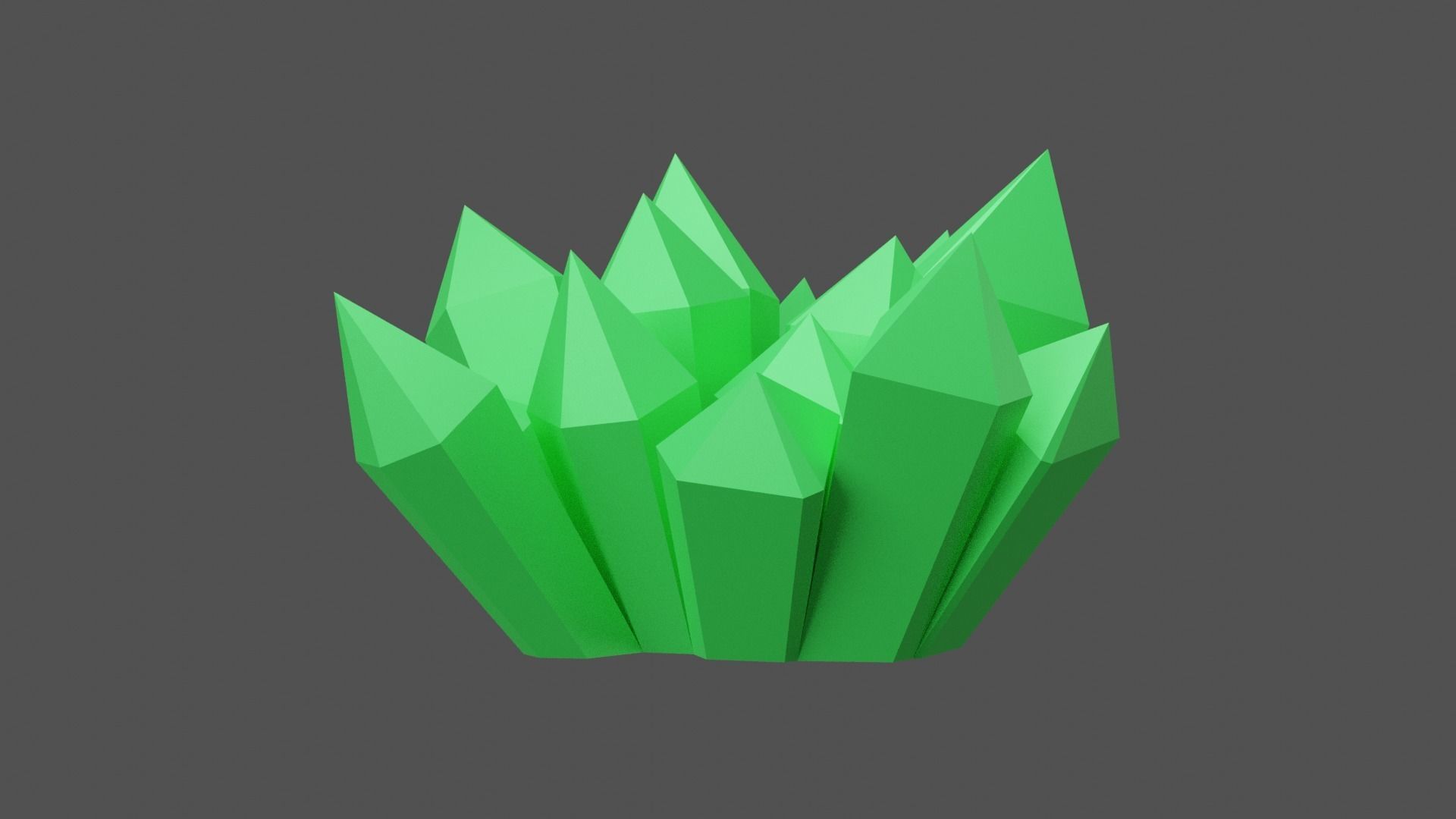Green Crystal Low-poly 3D model_19