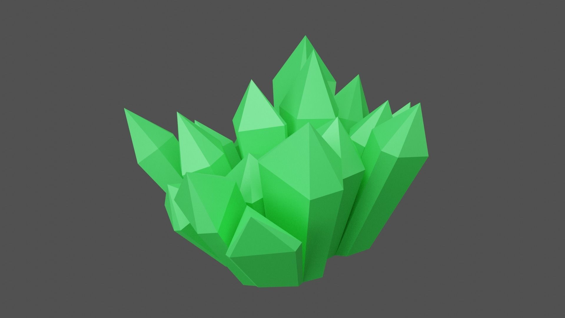 Green Crystal Low-poly 3D model_9