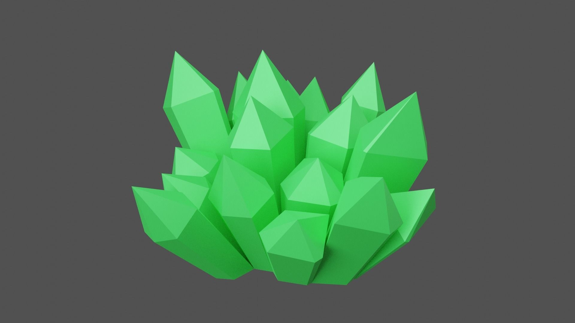 Green Crystal Low-poly 3D model_15