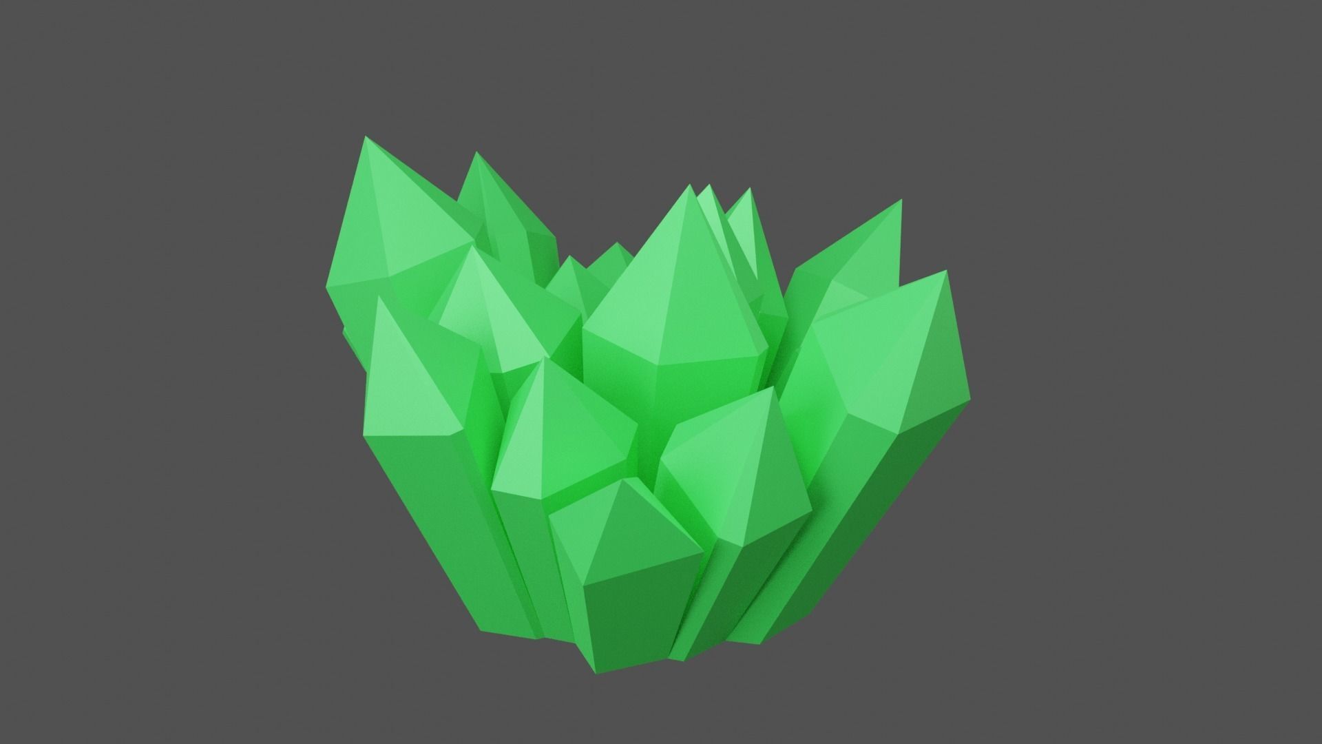 Green Crystal Low-poly 3D model_6