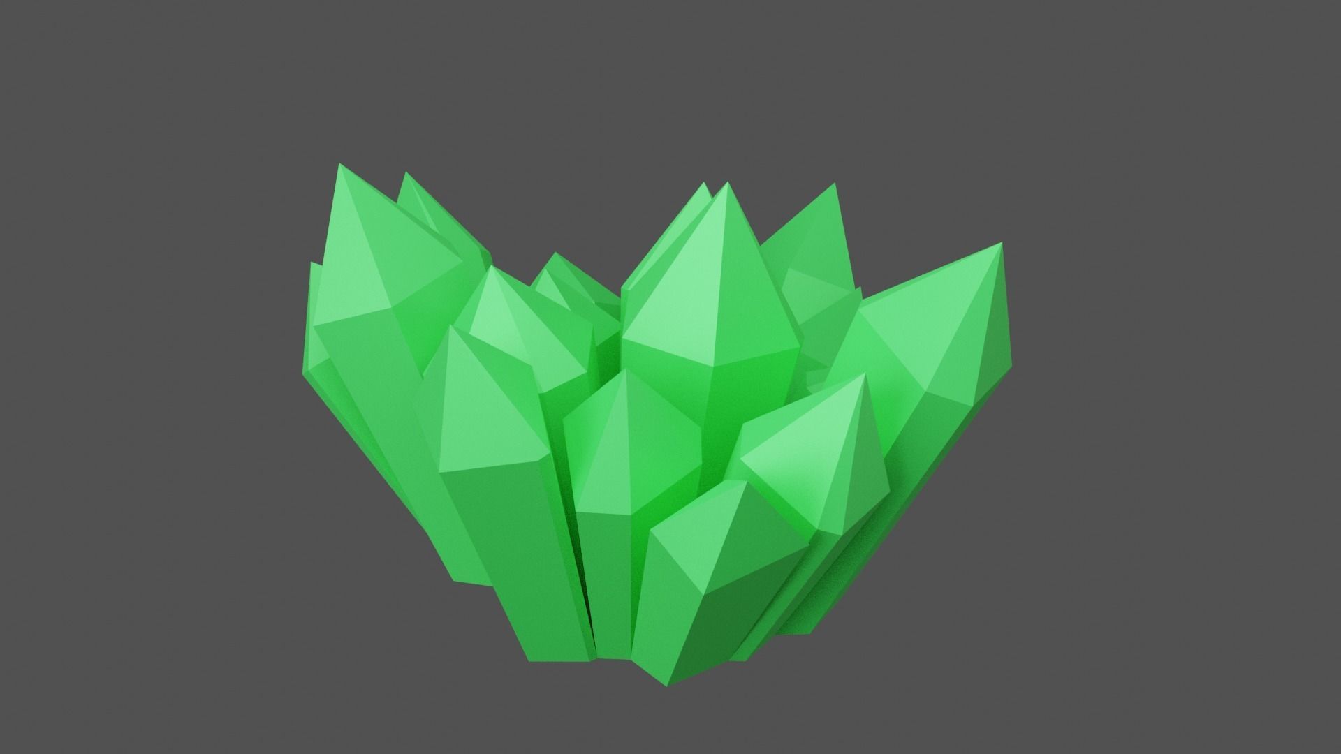 Green Crystal Low-poly 3D model_7