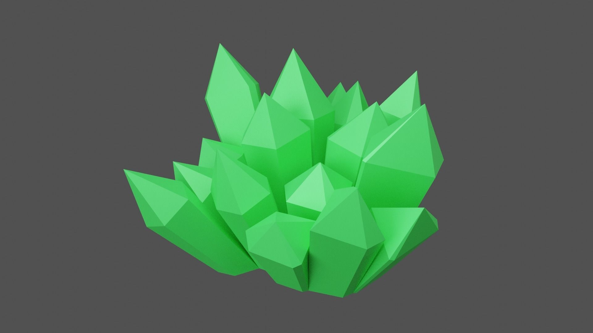 Green Crystal Low-poly 3D model_20
