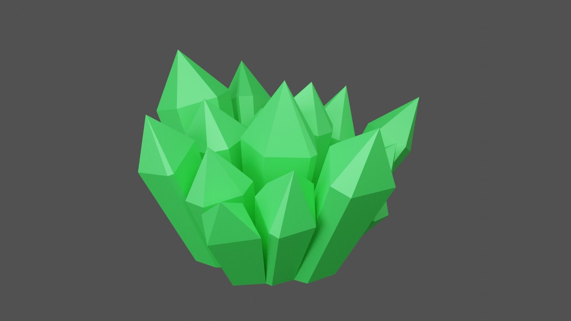 Green Crystal Low-poly 3D model_5