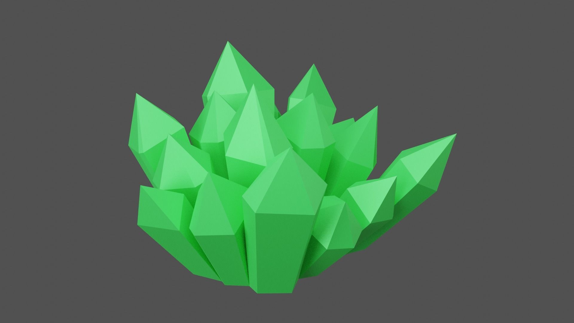 Green Crystal Low-poly 3D model_3