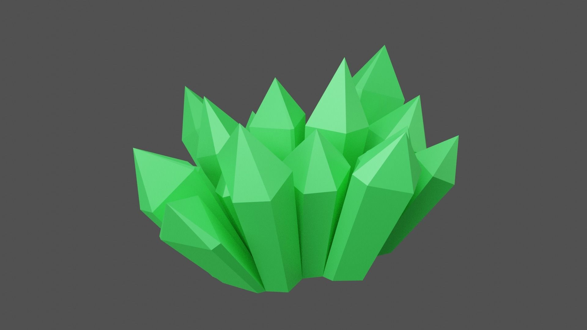 Green Crystal Low-poly 3D model_12