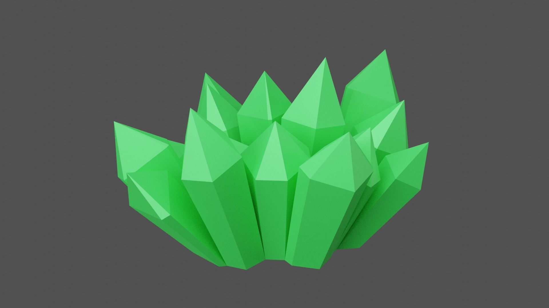 Green Crystal Low-poly 3D model_10