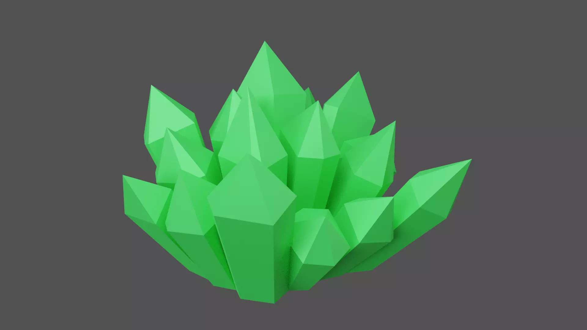 Green Crystal Low-poly 3D model_0