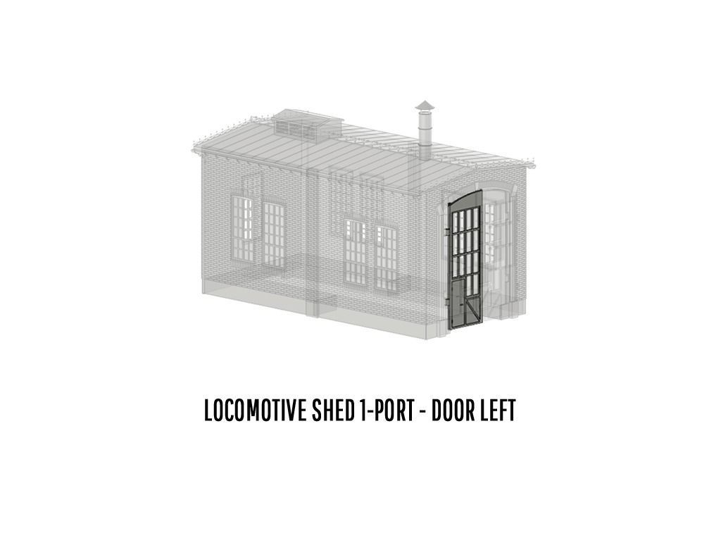 BUILD-0007 Locomotive Shed 1-port German style H0-scale 3D print model_9