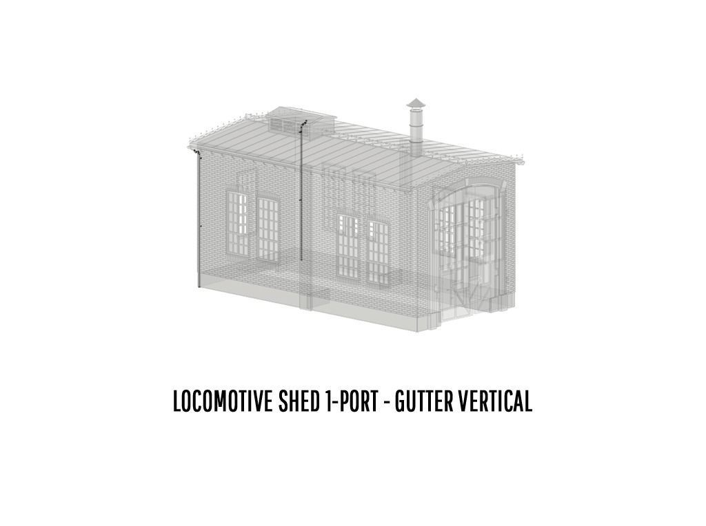 BUILD-0007 Locomotive Shed 1-port German style H0-scale 3D print model_13