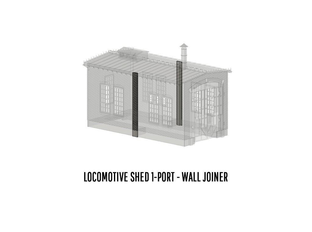 BUILD-0007 Locomotive Shed 1-port German style H0-scale 3D print model_8
