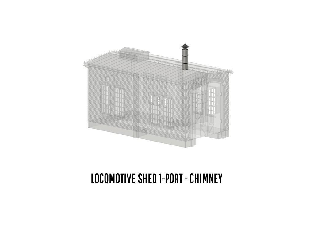 BUILD-0007 Locomotive Shed 1-port German style H0-scale 3D print model_12