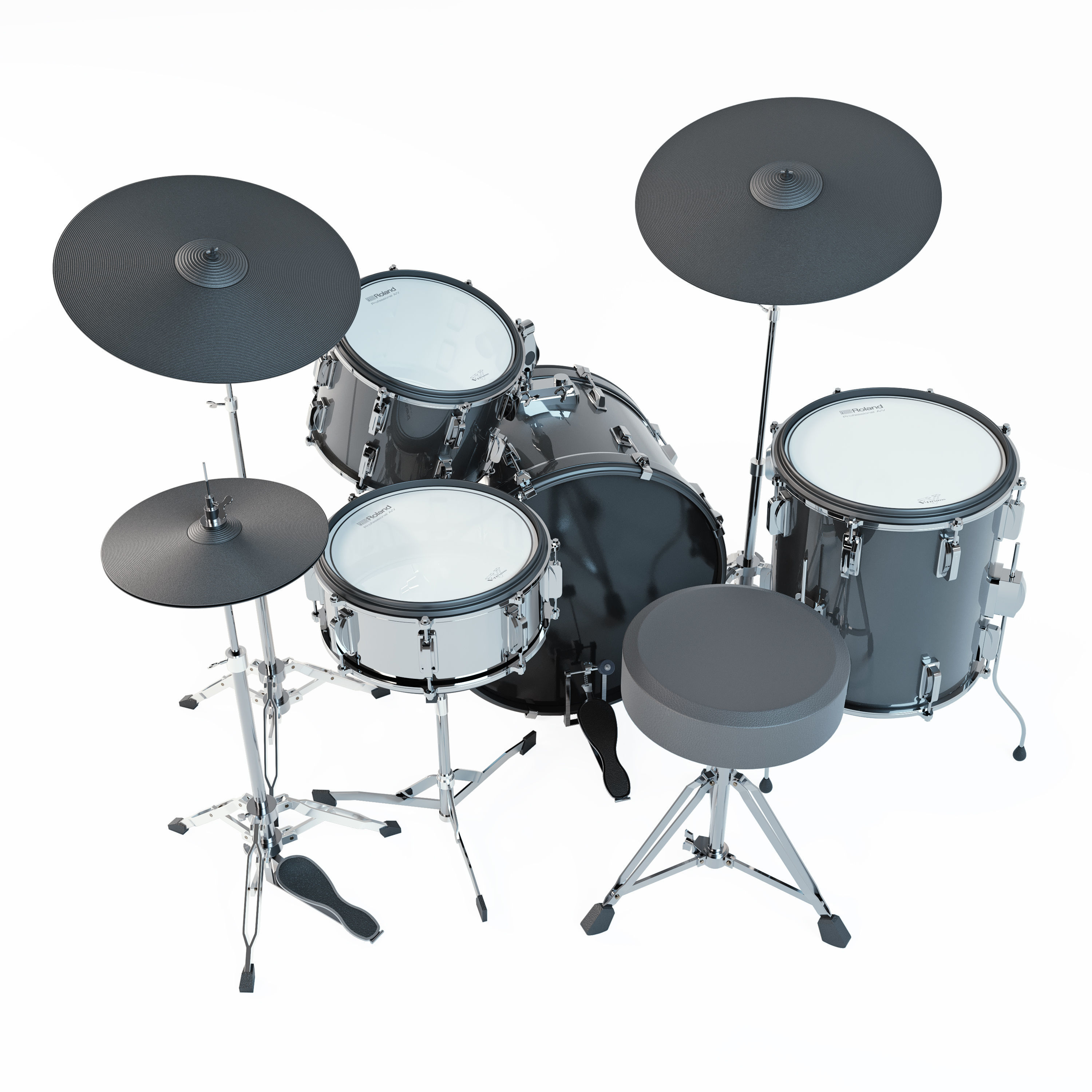 Drum kit Roland 3D model_4