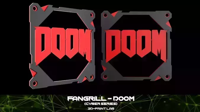 Fan Grill - Cyber series - Doom 3D print model