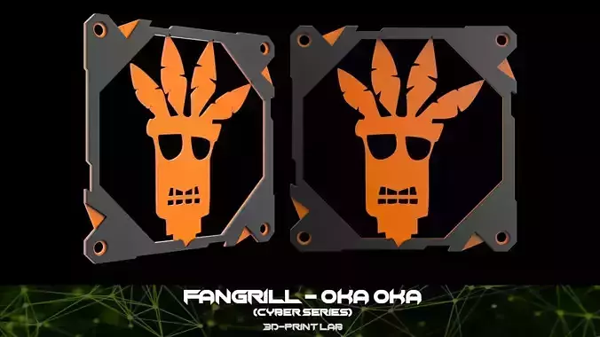 Fan Grill - Cyber series - OKA OKA 3D print model