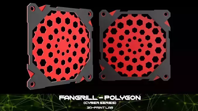 Fan Grill - Cyber series - Polygon 3D print model