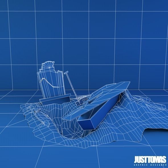 Halloween old house with porch 3D model_10