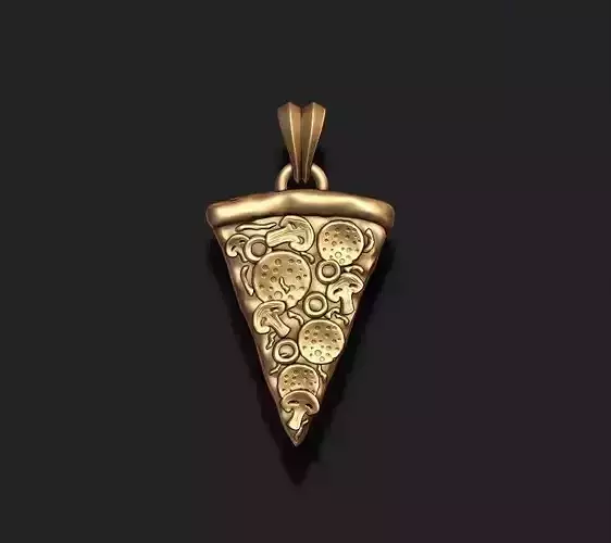 Pizza slice pendant 3D print model
