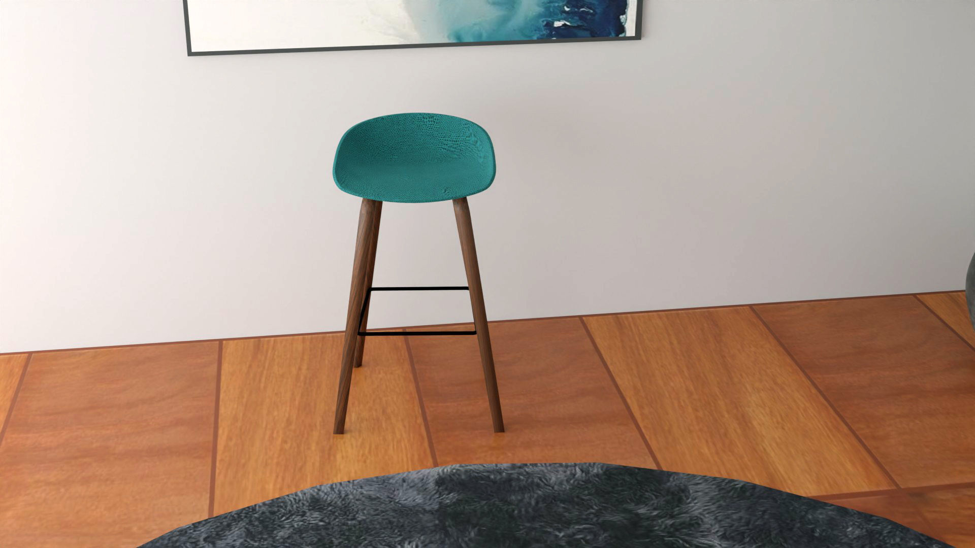 Chair bar stool with seat 3D model_3