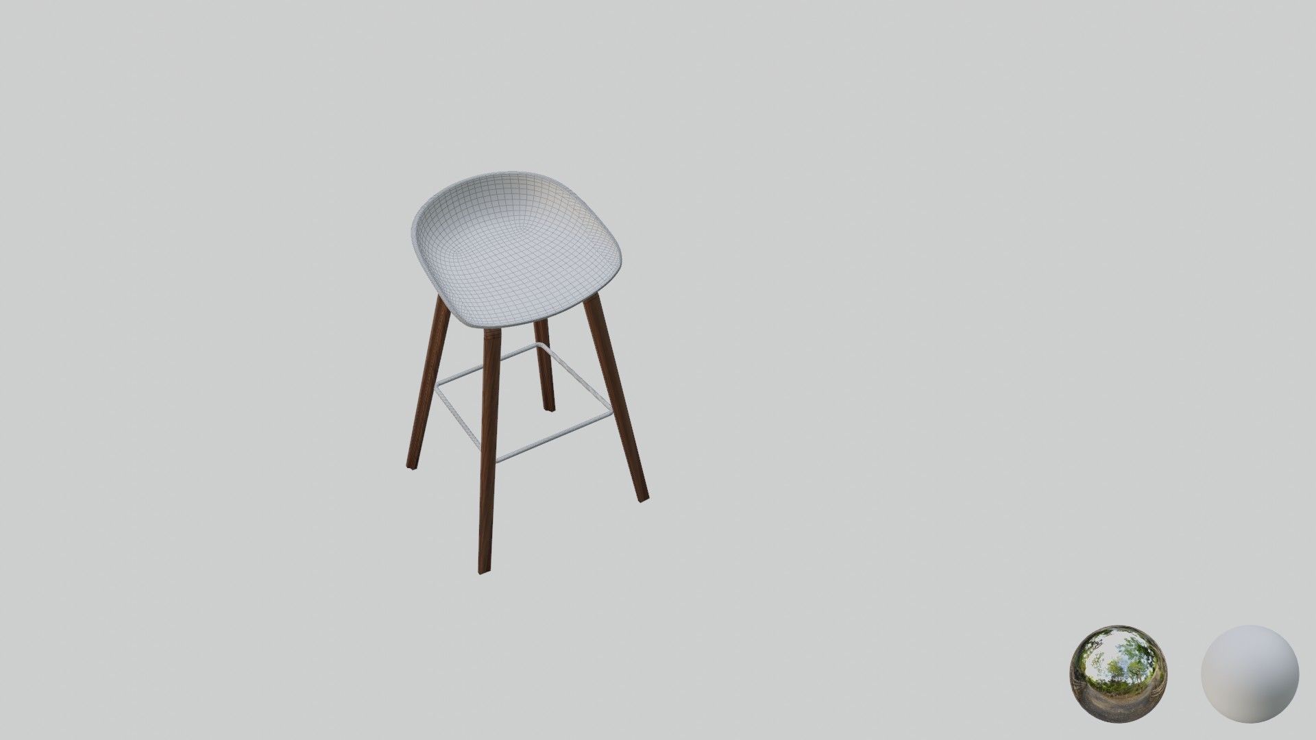 Chair bar stool with seat 3D model_4