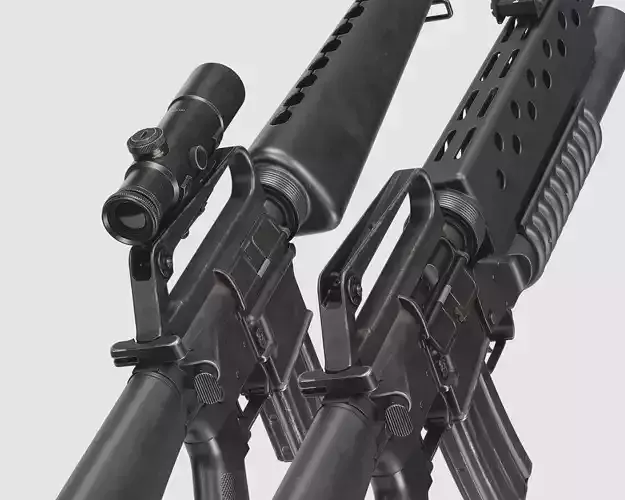 M16 - M203 Grenade Launcher Low-poly 3D model