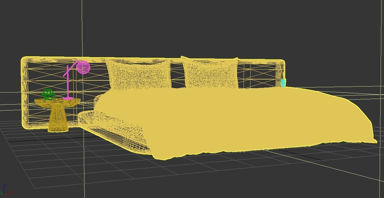 Modern Bed Free 3D model_7