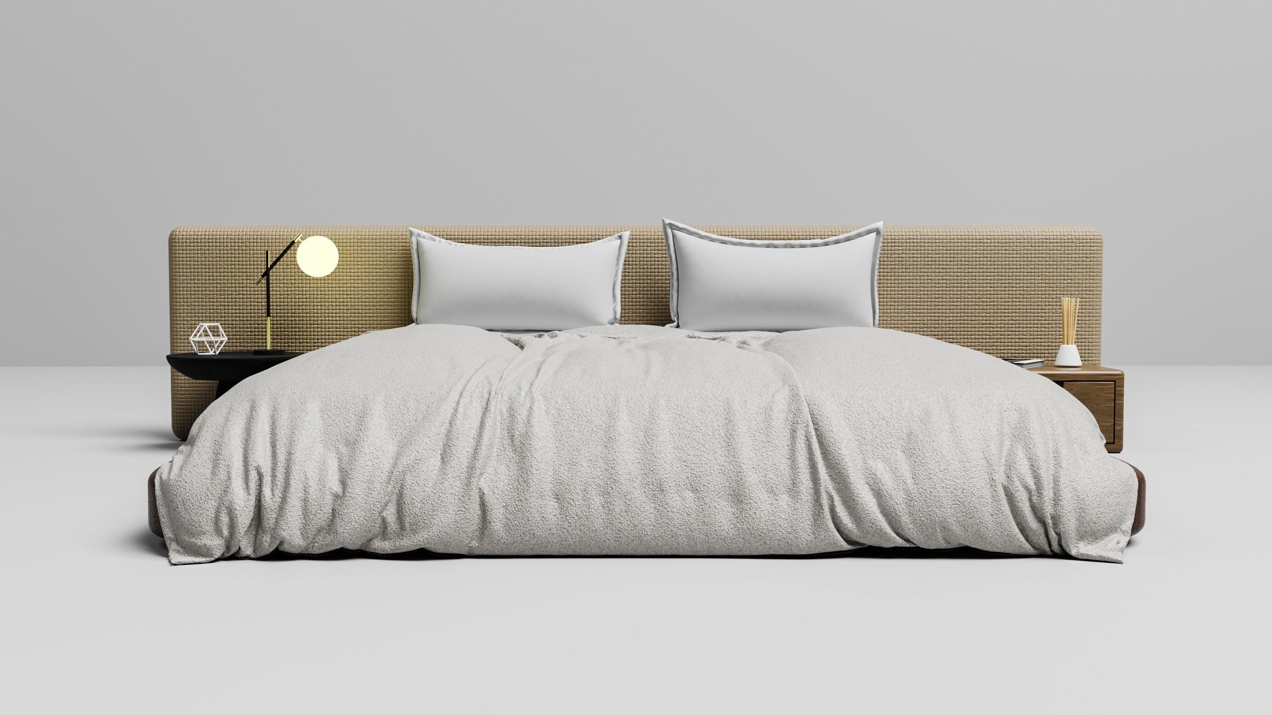 Modern Bed Free 3D model_2