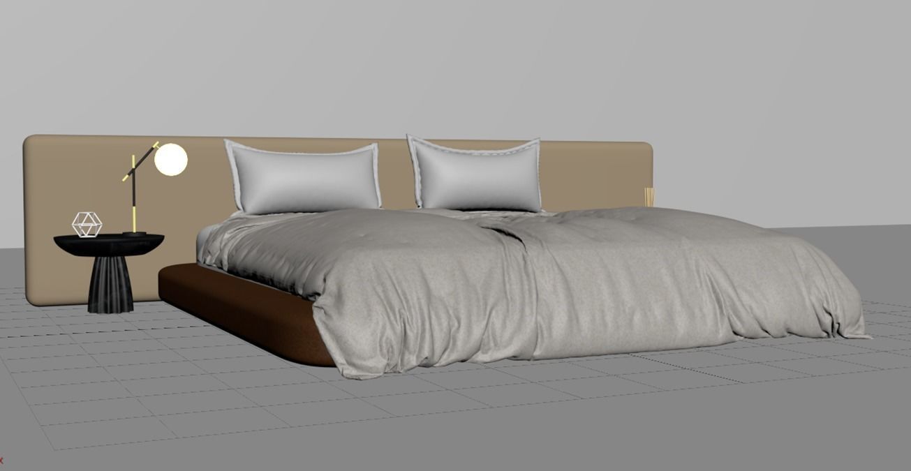 Modern Bed Free 3D model_3