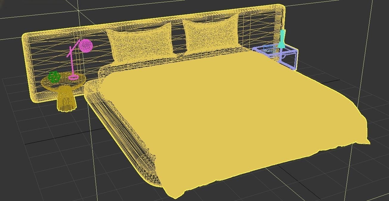 Modern Bed Free 3D model_6