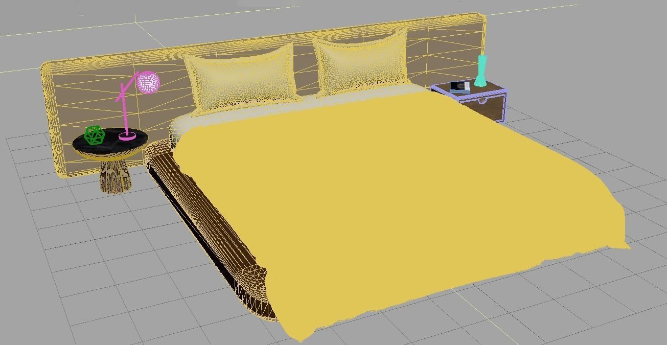 Modern Bed Free 3D model_5