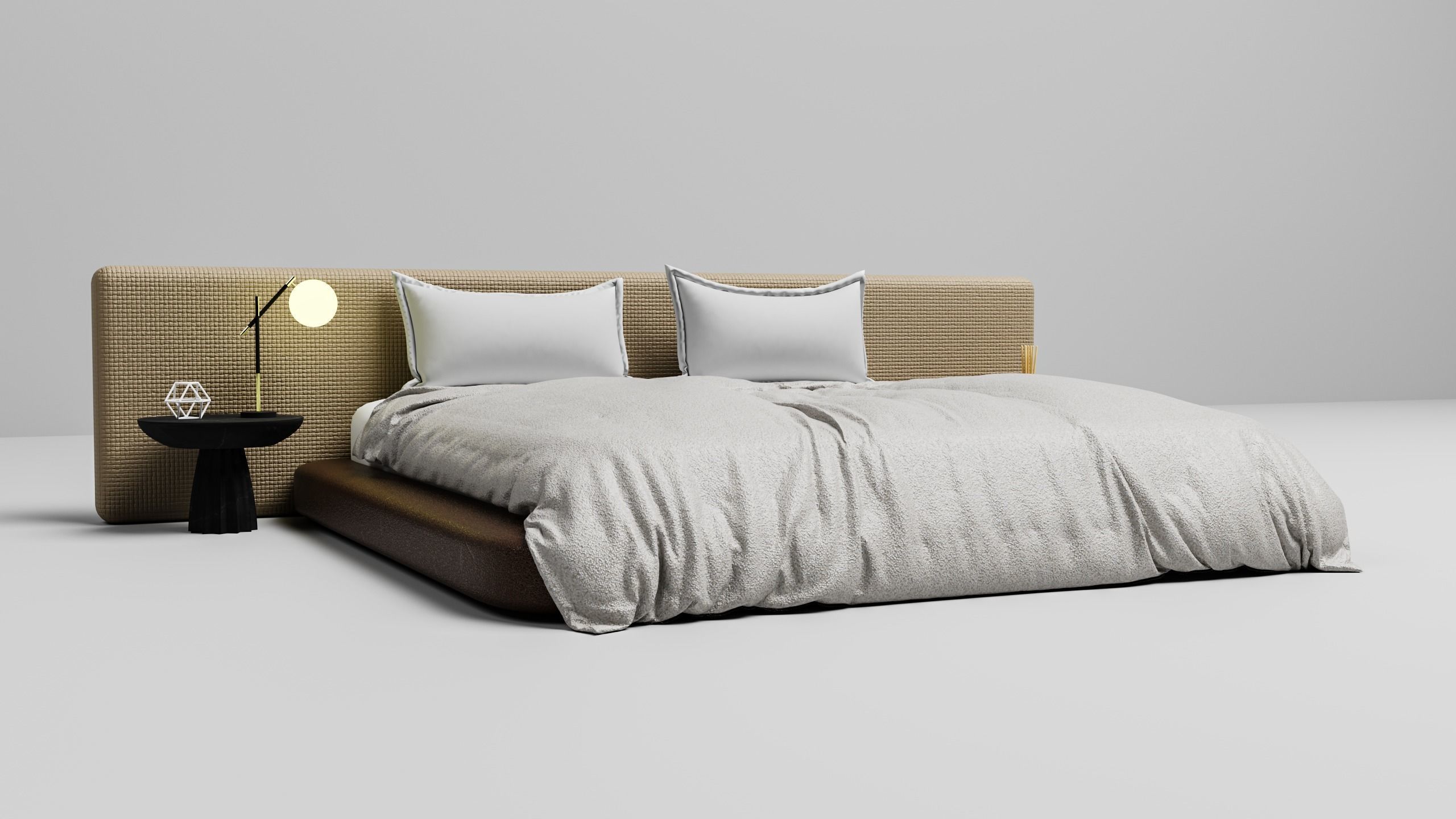 Modern Bed Free 3D model_1