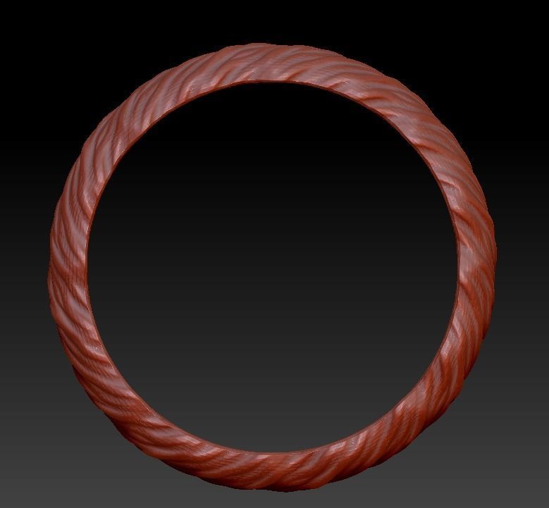 Wedding rings wavy natural shape pattern 3D print model_7