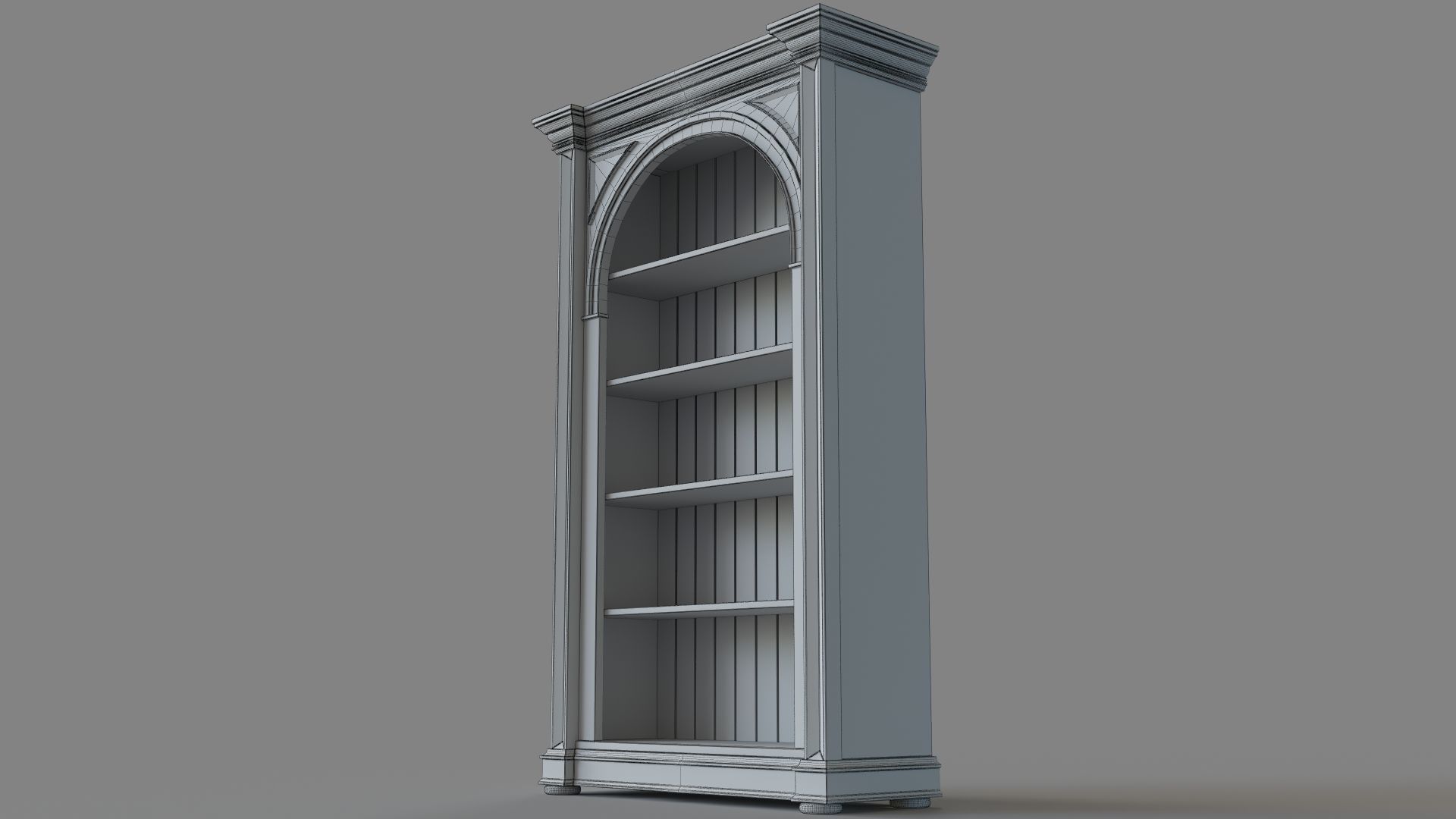 Arched Opened Bookshelf 3D model_5