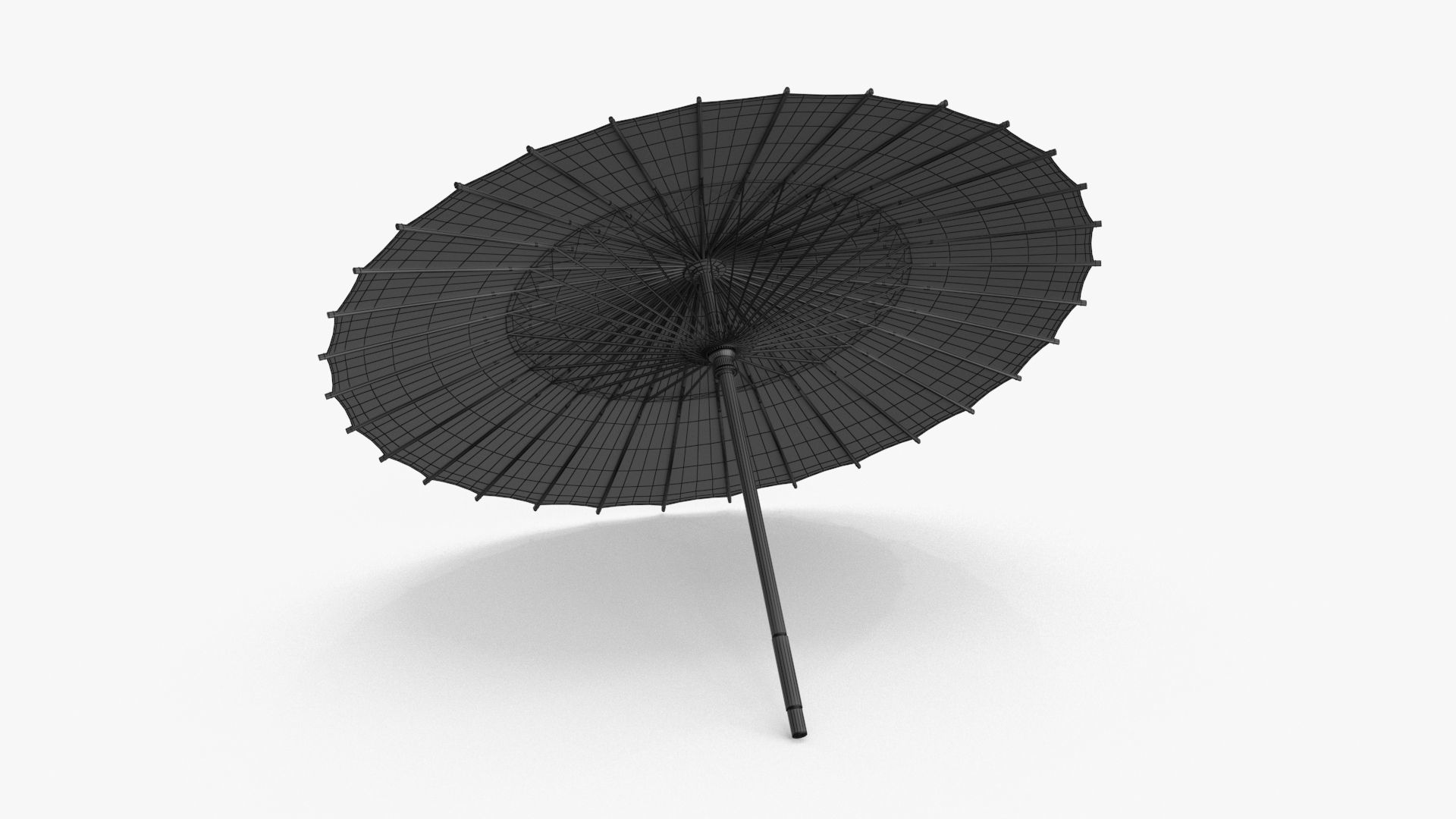 Chinese Paper Umbrella Low-poly 3D model_19