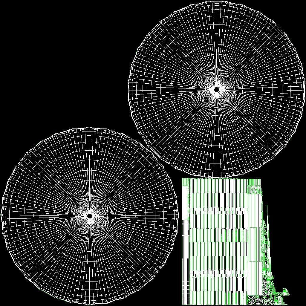 Chinese Paper Umbrella Low-poly 3D model_20