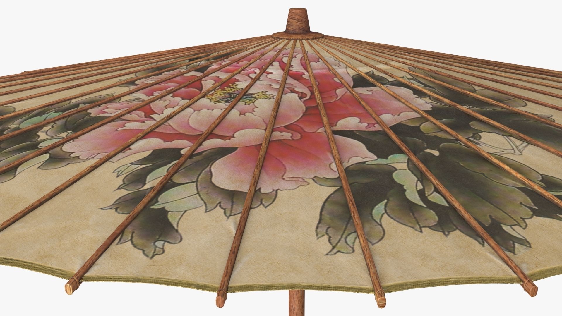 Chinese Paper Umbrella Low-poly 3D model_16